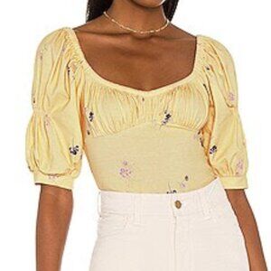 Free People Play Date Bodysuit in Buttercup